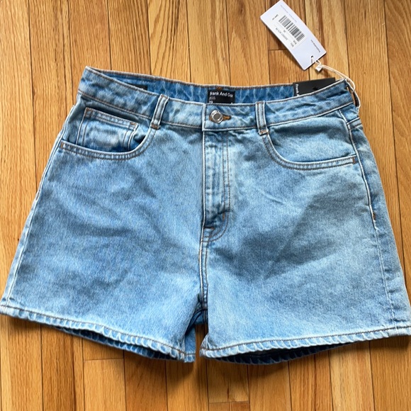Frank & Oak Pants - High Waist Denim Shorts - Frank and Oak